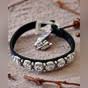 Brighton Harmony Bandit Bracelet.  New without tag.  Leather and Swarovski …